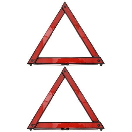 

2pcs Car Warning Sign Triangle Road Safety Tool Auto Folding Safety Sign