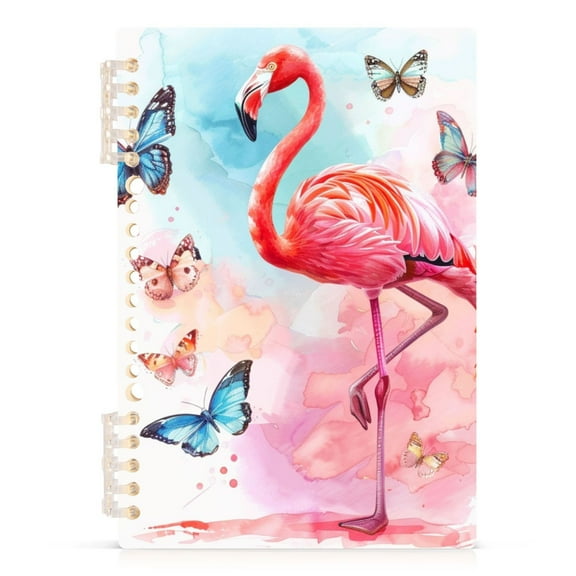Flamingo and Butterfly Spiral Journal Notebook College Ruled Notebook 8.3" x 5.7" A5 Lined Thick Paper Page