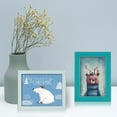 thumbnail image 3 of CORE ART 4x4 Picture Frames Soft Blue Photo Frames Set of 2, Square Colorful Frame with HD Plexiglass, Wall or Tabletop Display, 3 of 5