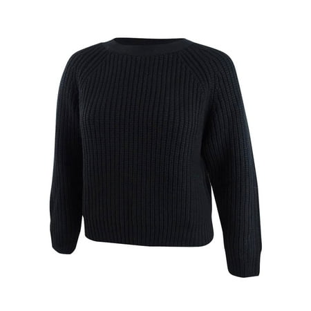 Calvin Klein Jeans Women's Cropped Knit Sweater (XL, Black)
