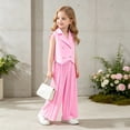 thumbnail image 5 of Kogui Toddler Clothes Girls 2 Piece Outfits Fashion Clothes Short Sleeve Tops and Pants Kids Summer Clothing Set Size 6-7 (Pink,6-7 Years), 5 of 9