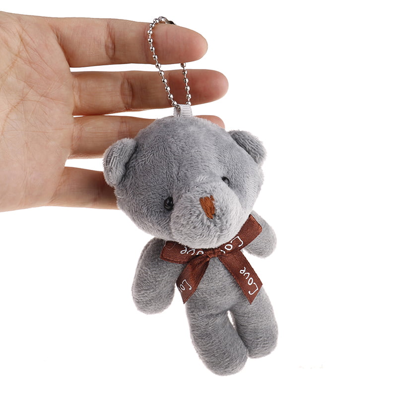 Mini plush bear stuffed cartoon animal cute key chain pendant soft toy 