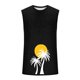 thumbnail image 4 of Camiseta sin mangas de cuello redondo para hombre, informal, a la moda, con estampado, deportiva, de poliéster, 4 of 5