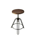 thumbnail image 3 of Home Square Industrial Chic Adjustable Bar Stool in Brown - Set of 2, 3 of 3