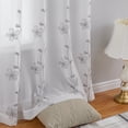 thumbnail image 5 of Floral Embroidered Semi Sheer Curtains, Farmhouse Grommet Voile Curtain, 5 of 7