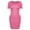 Pink, variant on MANIFIQUE Shapewear Slips for Under Dresses, Square Neckine Tummy Control Short Sleeve Seamless Slim Fit Mini Dresses