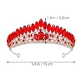 thumbnail image 2 of HINTRMENT 1Pcs Red Rhinestone Crown Headband For Bride Elegant Hairstyle Complement For Parties, 2 of 8