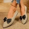 thumbnail image 6 of YLYL Women's Knit Ballet Flats Bow Breathable Mesh Pointed Toe Slip on Comfortable Dressy Shoes, 6 of 9