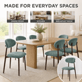 thumbnail image 2 of ClinQ Dining Chairs Set of 2, Modern Upholstered Kitchen Chairs with Curved Backrest, Thick Linen Fabric Cushion and Wood Grain Metal Legs, Green, 2 of 11