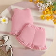 thumbnail image 6 of Toddler Girl Outfits Toddler Girls Shorts Sets Sleeveless Floral Vest Tops Tassels Shorts Outfits Toddler Clothes Girls Pink 18 Months-24 Months, 6 of 6
