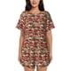 thumbnail image 1 of Balery Red Houses Conjunto de Pijama para Mujer con Estampado, Dos Piezas de Manga Corta y Shorts, Ropa de Dormir Suave con Cuello Redondo y Bolsillos-Large, 1 of 6