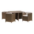 thumbnail image 1 of Noble House Puerta 5 Piece Outdoor Wicker Dining Set in Brown, 1 of 38
