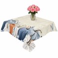 thumbnail image 2 of Autumn Pumpkin Table Cloth Waterproof Tablecloths, Thanksgiving Blue Eucalyptus Leaf Beige Tablecloth Dining Table Cover for Kitchen Party Tabletop Outdoor, Square Tablecloth 60x60 Inch, 2 of 9