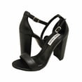 thumbnail image 3 of Steve Madden Women's Carrson Ankle Strap Block Heel Dress Sandals BLACK LEATHER, 3 of 4
