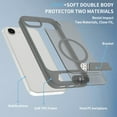 thumbnail image 3 of Dteck Magnetic Case for iPhone 16e,Shockproof TPU+PC Anti-Slip Compatible with Mag Safe Case Adjustable Kickstand Frosted Translucent Matte Phone Cover for iPhone 16e,Darkgray, 3 of 6