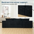 thumbnail image 4 of 104" Modular Sectional Sofa, Corduroy L-Shape Sofa withChaise and Pillows,Convertible Sofa Bed, Sofa in a Box, No Assembly, Black, 4 of 7