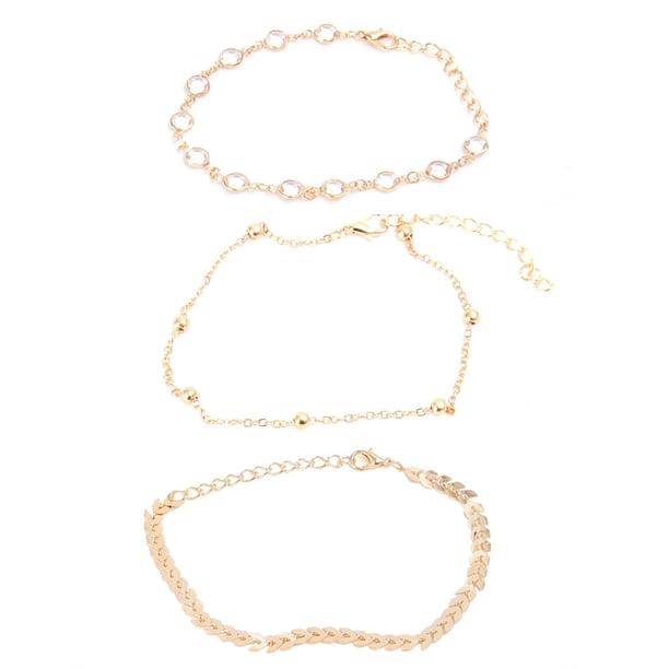 3 piezas moda pie cadena flechas diamantes de imitación tobillera cadena todo-fósforo tobillera moda tobillera accesorio