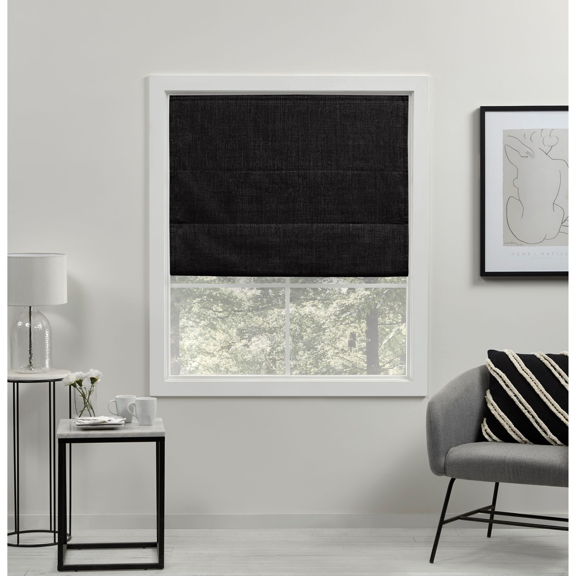 Black Glitter Line Duo Roman Blind Window Blind double-blind Blind Curtains 