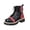 Red, variant on Womens Wedge Platform Boots with Chunky High Platform Heel Lace Up Punk Goth Mid Calf Combat Boots for Autumn Winter