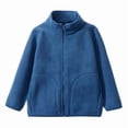thumbnail image 3 of Zecgelong Children's Fleece Jacket Solid Color Stand Up Collar Zipper Shirt For Autumn And Winter Children's School Warm, 3 of 5