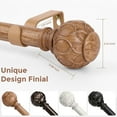 thumbnail image 2 of Wood Curtain Rods for Windows 48 to 84 Inch, Boho Vintage Decorative 1 Inch Adjustable Heavy Duty Curtain Rod, Rustic Farmhouse Drapery Pole with Netted Imitation Wood Grain Finials, 2 of 12