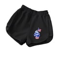 thumbnail image 3 of Angala Toddler Girls Shorts 4Th Of July Print Shorts Elastic Waist Summer Lightweight Comfort Outdoor Play Dailywear Baby Girls Shorts Size 2-3 Years Black, 3 of 3