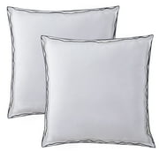 My Texas House Lexie 2-Pack White/Black Cotton Euro Sham Set, 24" x 24"