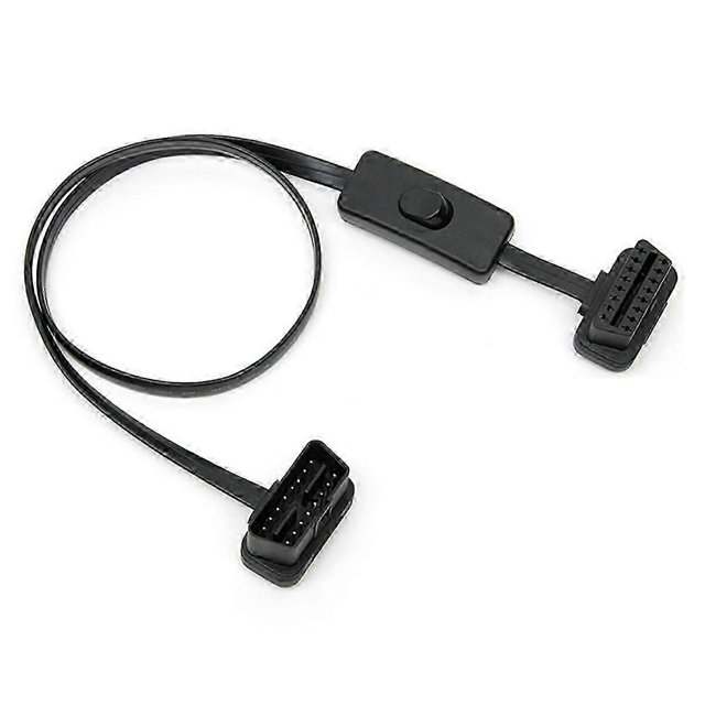 OBD2 Male to Female Right Angle Diagnostic Extension Cable 60CM with Power Switch OBD Switch Cable Diagnostic Tool