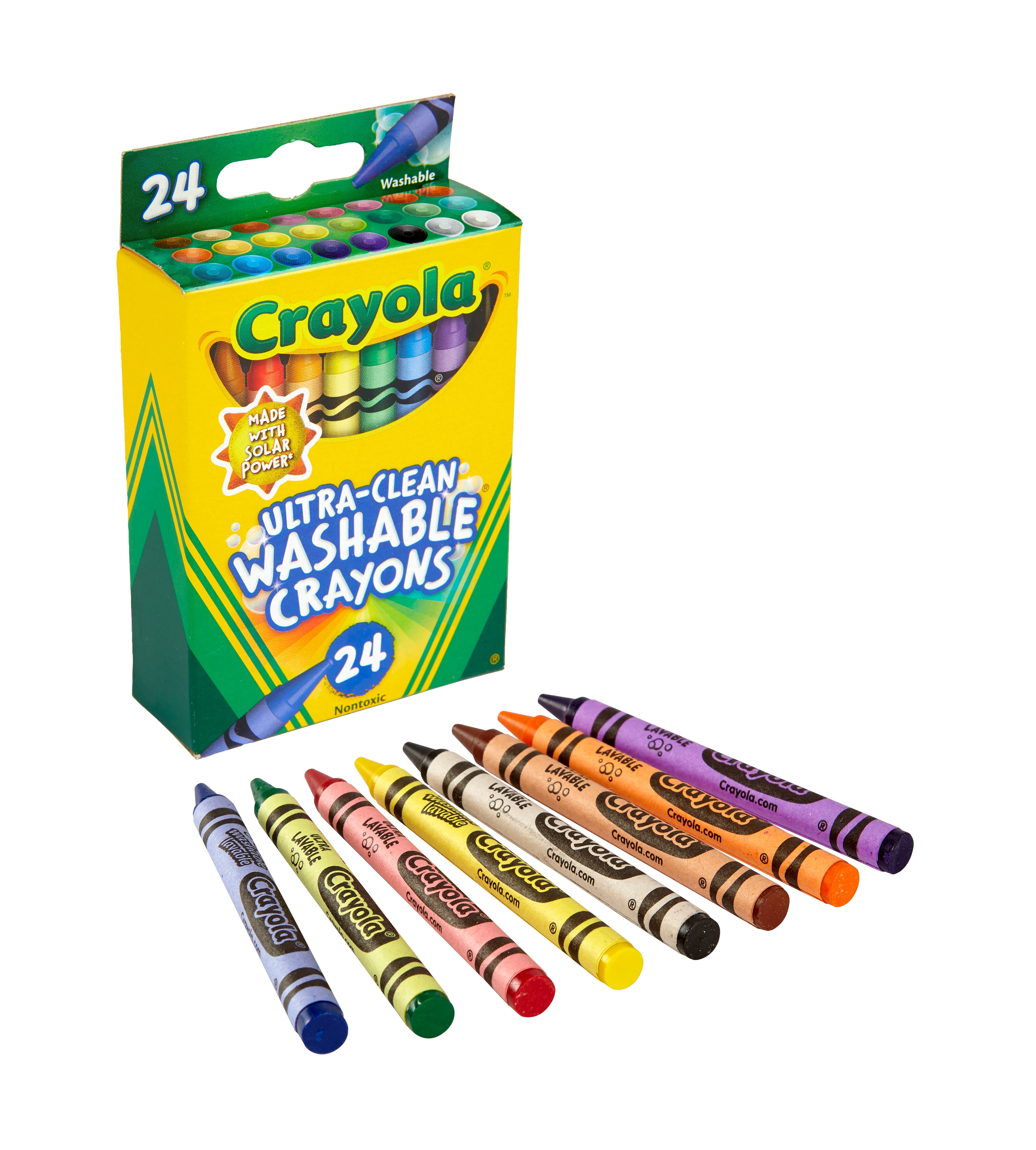 Crayola UltraClean Washable Crayons, 24 Ct, Back to School Supplies for Kids, Art Supplies