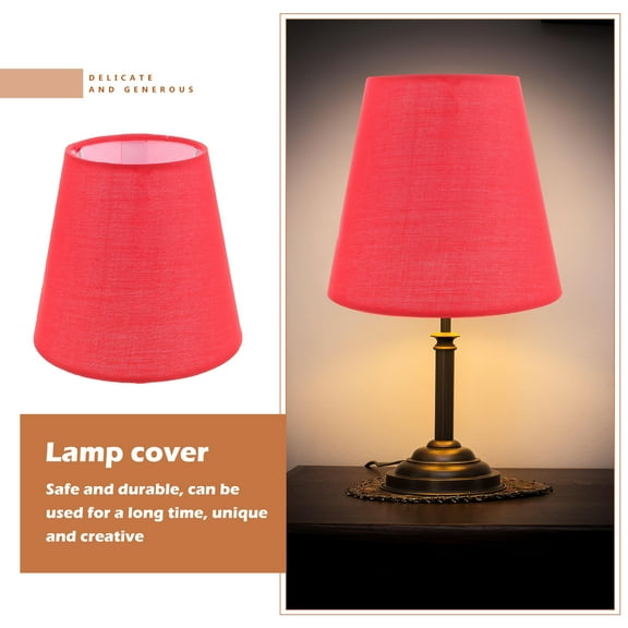 OFFIGAM Red Fabric Lamp Shade 12.5in Elegant Light Cover for Bedroom Living Room Kitchen Decor