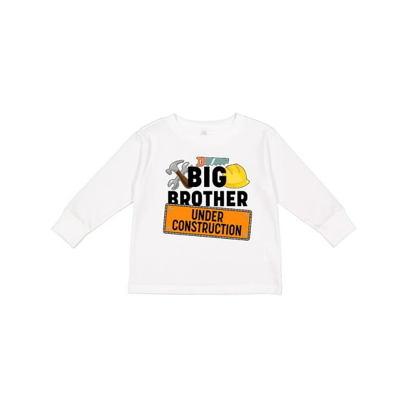Inktastic Big Brother Under Construction Boys Long Sleeve Toddler T-Shirt