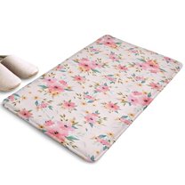 Pioneer Flower Floral Print Flannel Non Slip Door Rugs,Washable Door Mats Indoor,Decorative Door Mats,Dirt-Resistant and Absorbent Doormat for Entrance,Bedroom,Kitchen,Bathroom,23.5"x16"