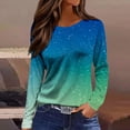 thumbnail image 2 of MEICHEN Womens Long Sleeve Shirts Causal Cute Sparkly Print Crewneck Shirts Petite Spring Fahsion Blouse, 2 of 5