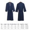 thumbnail image 3 of Women Water Absorption Bath Robe Solid Waffle Bathrobe Spa Home Dress Nightgown navy blue XL, 3 of 8