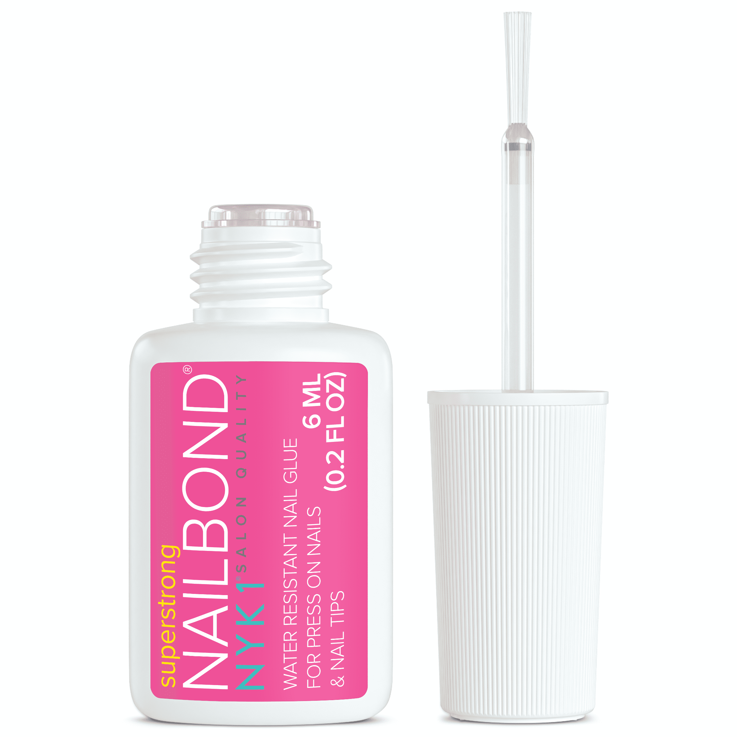 NYK1 NailBond Super Strong Brush-On Nail Glue for Press-Ons, Tips, & Fake Nails 6ml/0.2 fl oz