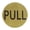 Satin Brass, variant on Brixwell Round Pull Door Sign, Brushed Stainless Finish, Commercial Signage