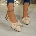 thumbnail image 2 of Beige Women'S Low Heel Flats With Bow Detail, Comfortable Casual Shoes For Daily Wear, Soft And Flexible Sole, 2 of 9