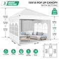 thumbnail image 5 of JZSDB 10' x 10' Pop Up Canopy Tent with Sidewalls Windows, Wheeled Bag, 4 Weight Bags - Green, 5 of 7