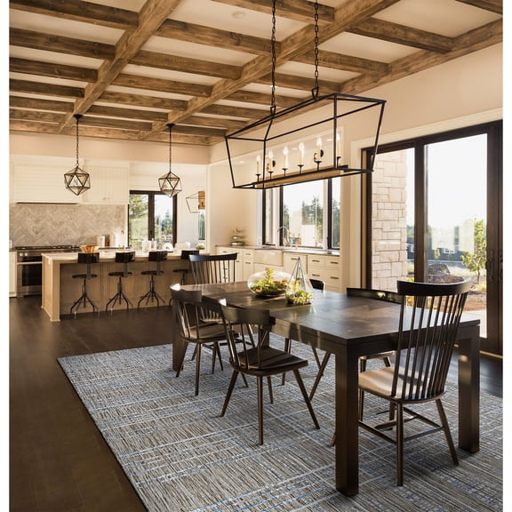 7.8' x 9.8' Brown and Ivory Abstract Rectangular Outdoor Area Throw Rug