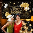 thumbnail image 2 of Birthday Banner Backdrop Decoration Large Black Gold Party Sign Poster Photo Booth for Men Women 30th 40th 50th 60th 70th 80th Party 70.8 x 45 inch, 2 of 7