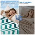 thumbnail image 2 of Turquoise Brown Cooling Blanket,Lightweight Breathable Summer Throw Blanket with Double Sided Cold Effect,Gradient Geometric Stripes Chevron Wave Picnic Blankets Bed Sheet for Hot Sleepers 30"x40", 2 of 8