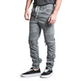 thumbnail image 6 of Victorious Men's Scrunch Stacked Biker Twill Jogger Pants JG882 - Textured Gray - Small, 6 of 6