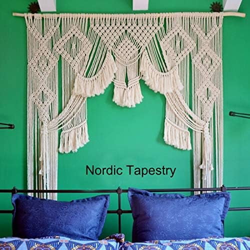 218 Yards Natural Cotton Macrame Cord 3mm Twisted Soft Knitting Rope for Handmade Crafts Decoration Wall Hanging Plant Hanger Crocheting Bohemia Dream Catcher Floral White