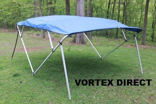Canopy and Hardware 91-96 Wide Frame 54 High Complete Kit THE VORTEX COMPANY Dark Green/Hunter Green Deck Boat 4 Bow Bimini Top 12 Long