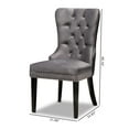 thumbnail image 6 of Baxton Studio Remy Modern Transitional Grey Velvet Fabric Upholstered Espresso Finished 2-Piece Wood Dining Chair Set Set, 6 of 9