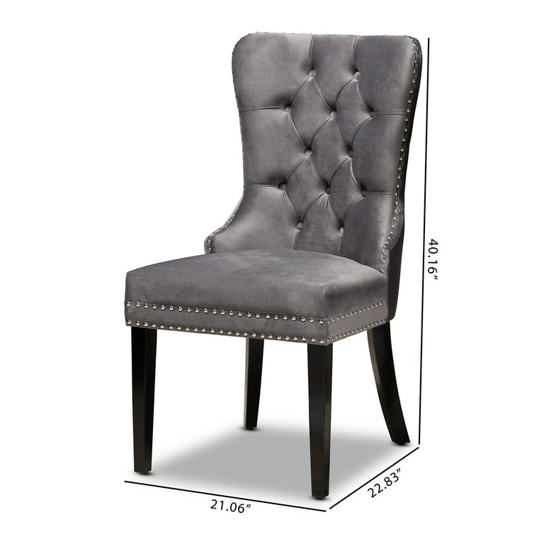 Dark grey outlet velvet dining chair