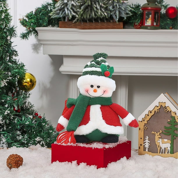 Snowman Penguin Knitted Fabric Ornament, Christmas Small Decoration, Old Man Style, Festive Home Decor, Gift Idea, Foldable Design, Soft Wool Fabric, for Bedroom