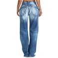 thumbnail image 3 of HKYNLAG Womens Straight Leg Jeans Button Down Low Rise Ripped Jeans Plus Size Boyfriend Distressed Denim Pants with Pockets Blue XL, 3 of 3