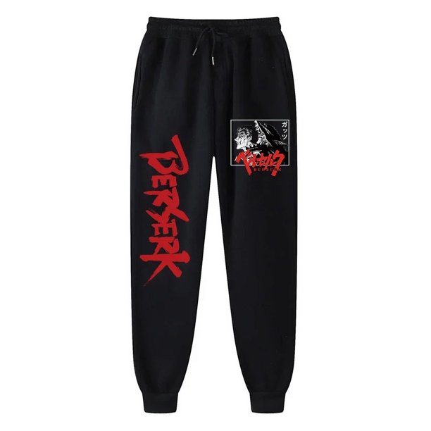 Pantalones de chándal con estampado de Anime Berserk para hombres, pantalones de Joggers atléticos, pantalones de forro polar casuales con bolsillos, disfraz de Cosplay, primavera y otoño