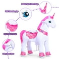 thumbnail image 5 of PonyCycle Ride on Unicorn Horse Toy Kids Riding Unicorn Walking Rocking Horse (with Brake/ 30" Height/ Size 3 for Age 3-4) Plush Pony Toys with Wheels No Battery Electricity E312, 5 of 10